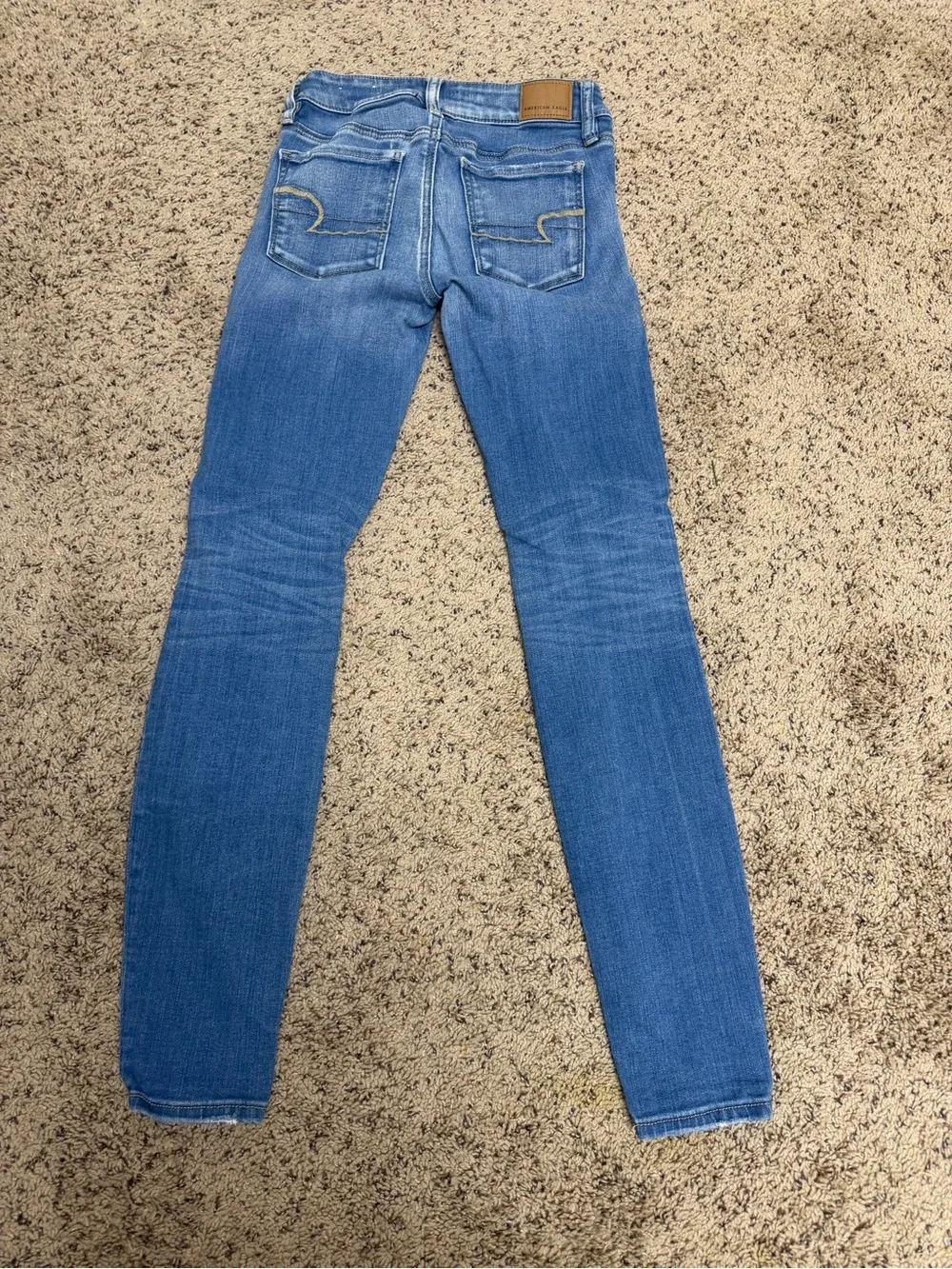 American Eagle Outfitters Distressed Skinny Jeans - Blue